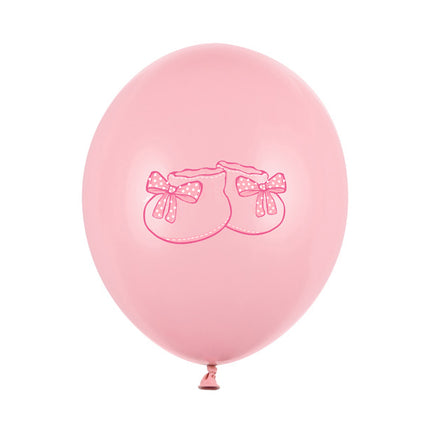 Ballonnen Babyschoentjes Roze 30cm 6st