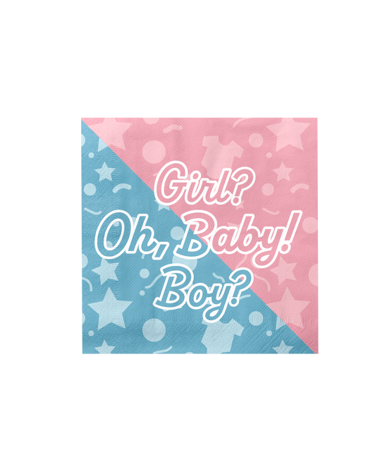 Gender Reveal Servetten Oh Baby! 33cm 16st