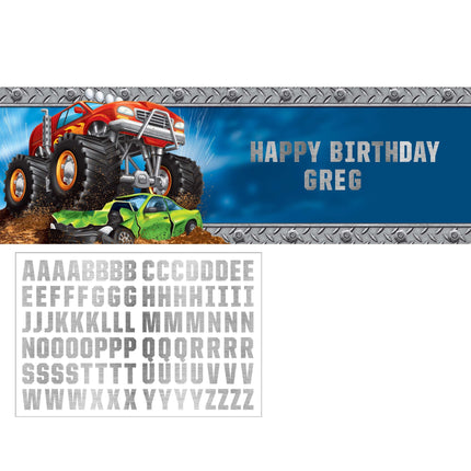 Monster Truck Banner Personaliseerbaar 1,5m