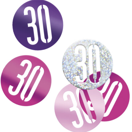 Tafelconfetti 30 Jaar Roze 14gr