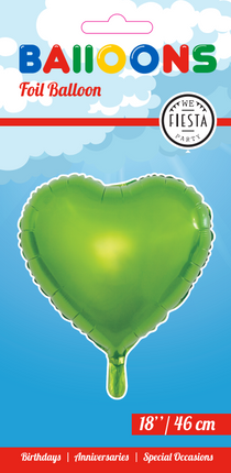 Helium Ballon Hart Groen Leeg 45cm