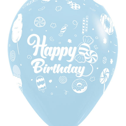 Ballonnen Happy Birthday Sweet Pastel Matte Mix 30cm 25st