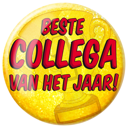 Button Beste Collega Van Het Jaar 10,2cm