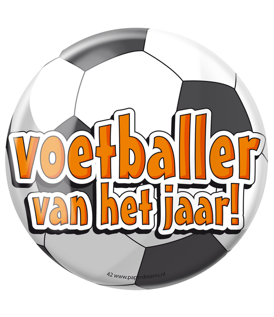 Button Voetballer van het Jaar 10,2cm