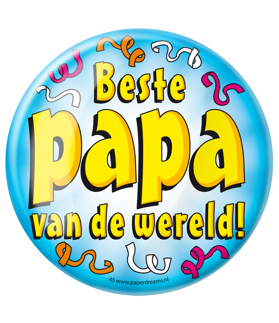 Button Beste Papa van de Wereld 10,2cm