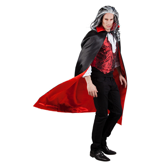 Halloween Cape Omkeerbaar Rood Zwart 1,5m