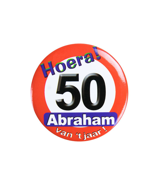 Abraham Button 50 jaar Verkeersbord 5,5cm