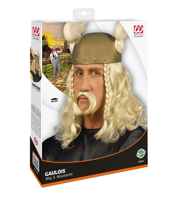 Pruik Viking Met Snor