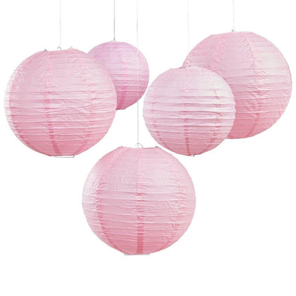 Babyshower Lampionnen Roze 5st