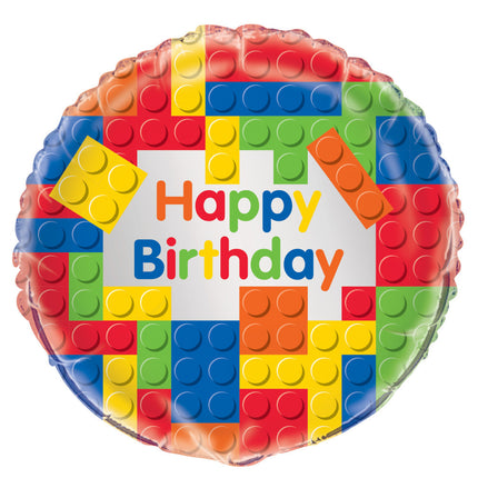 Helium Ballon Lego Happy Birthday 45cm leeg