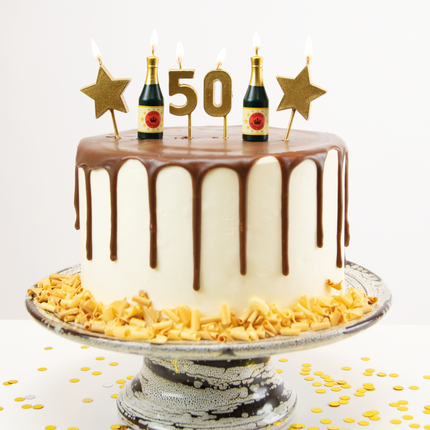 Kaarsjes 50 Jaar Champagne 17,5cm