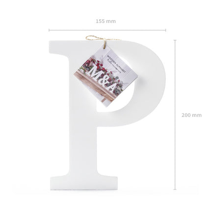 Witte Letter P Hout 20cm