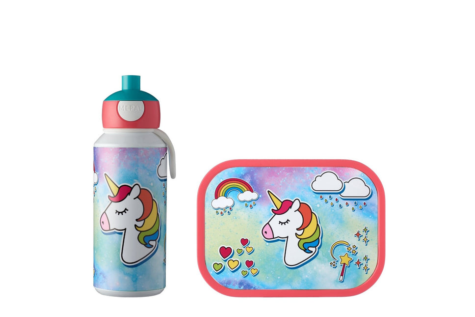 Lunchset Campus Drinkfles+Lunchbox Unicorn