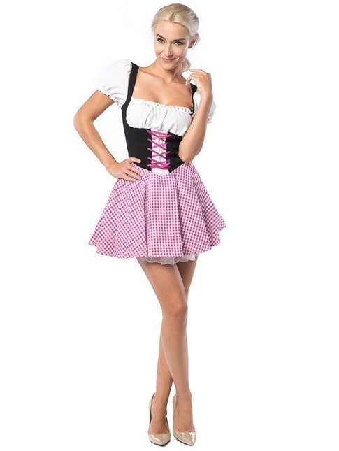 Dirndl Jurk Oktoberfest Geruit Roze