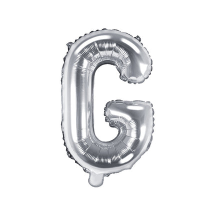 Folie Ballon Letter G Zilver Leeg 35cm