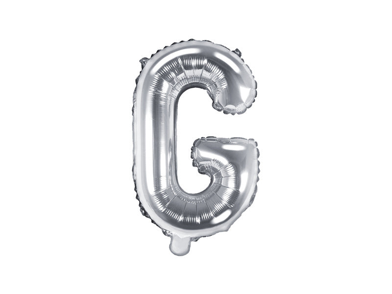 Folie Ballon Letter G Zilver Leeg 35cm