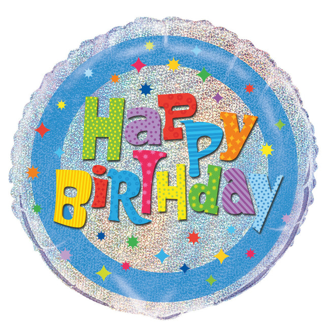 Helium Ballon Happy Birthday Glitters 45cm leeg