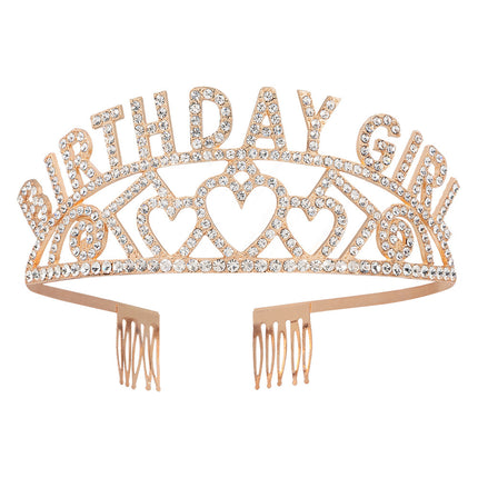 Rose Gouden Haarband Birthday Girl Metaal