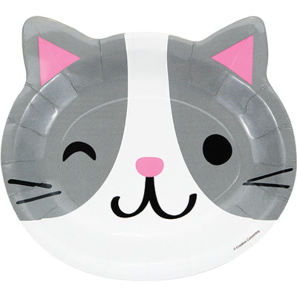 Gekleurde Party Cats Borden 23cm 8st