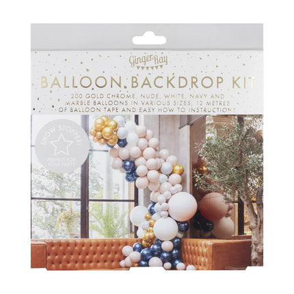 Goud Grijze Ballonnenboog Marmer XL DIY Set