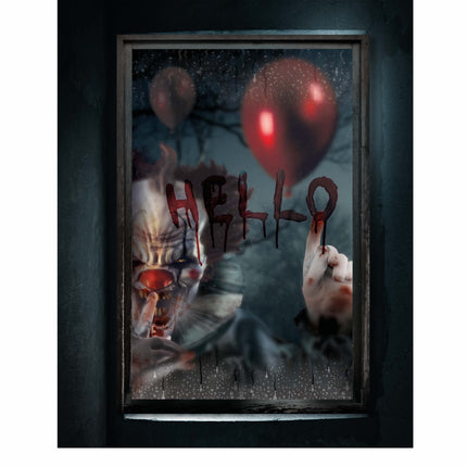 Halloween Raamdecoratie Poster Clown