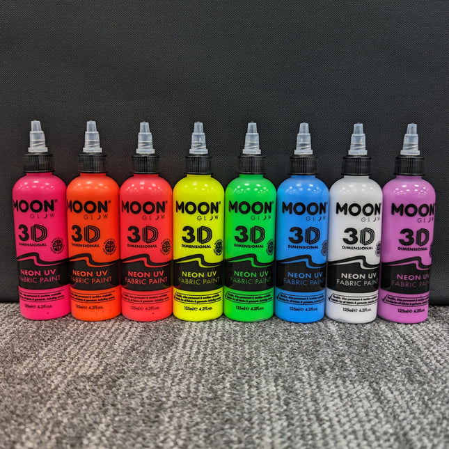 Moon Glow Neon UV Fabric Paint 125ml White 125ml