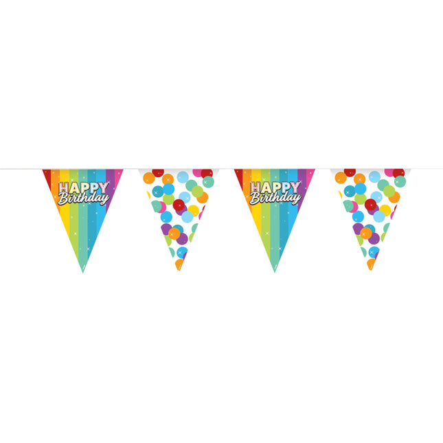 Happy Birthday Slingers Regenboog Confetti 6m