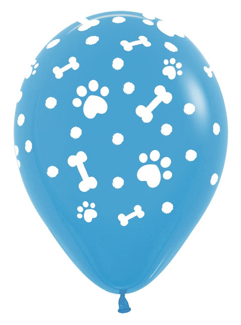 Ballonnen Paw Prints Boy Mix 30cm 25st