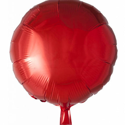 Helium Ballon Rond Rood 46cm leeg