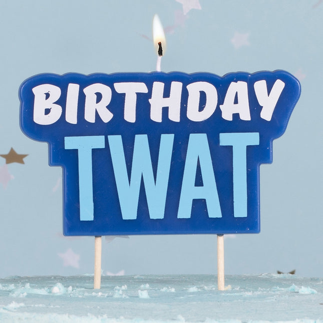 Blauw Kaars Birthday Twat 5,8cm