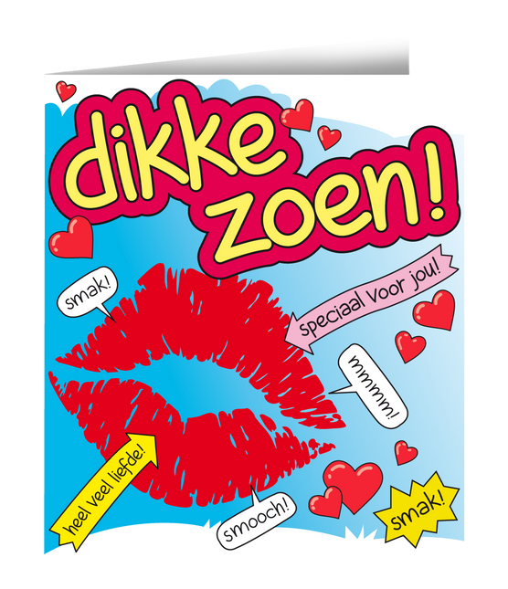 Wenskaart Dikke Zoen 16,5cm