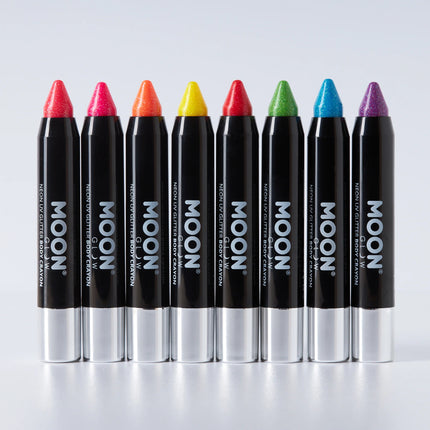 Moon Glow Neon UV Glitter Body Crayons Magenta 3.2g