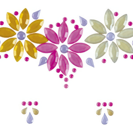 Gezicht Stickers Bloemen Neon