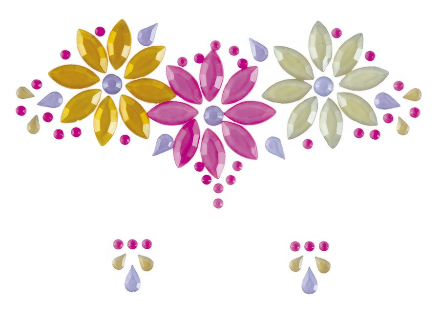 Gezicht Stickers Bloemen Neon