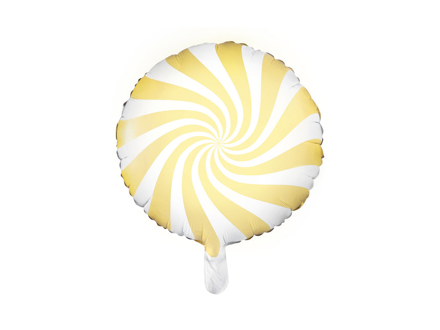 Helium Ballon Lichtgeel Swirl 45cm leeg