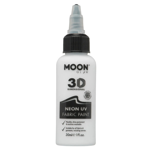 Moon Glow Neon UV Fabric Paint 30ml White 30ml