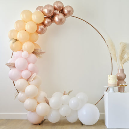 Wit Perzik Rose Gouden Ballonnenboog Set