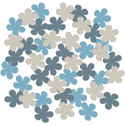 Bloemen Confetti Blauw