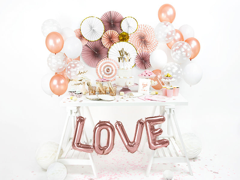 Letterballon Set Love Rose Goud Leeg 1,4m