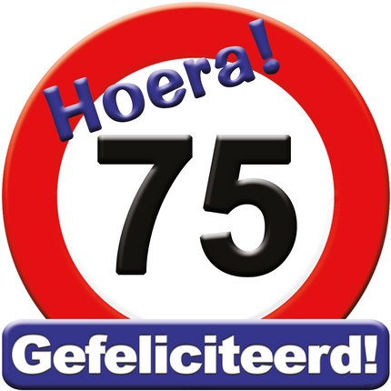 Deurbord 75 Jaar Verkeersbord 50cm