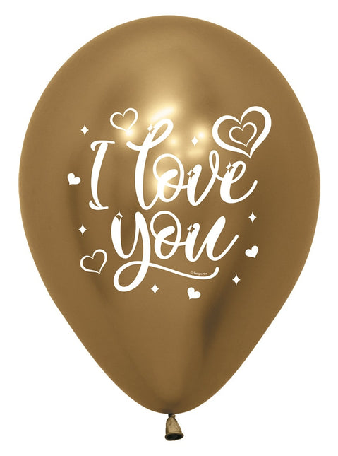 Ballonnen I Love You Sparkly Reflex Mix 30cm 25st