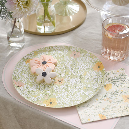 Babyshower Borden Papier Floral 8st