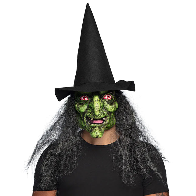 Halloween Masker Zwart Heks