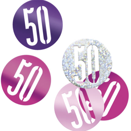 Tafelconfetti 50 Jaar Roze 14gr