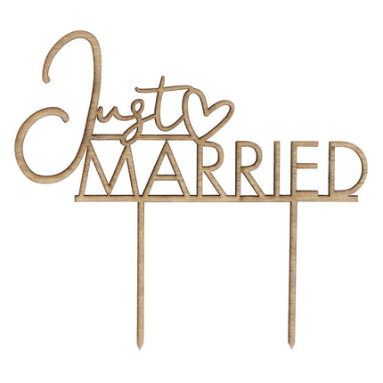 Taarttopper Just Married Hout 13,7cm