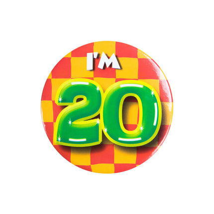 I'm 20 Button 20 Jaar 5,5cm