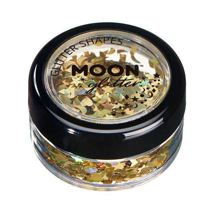 Moon Glitter Holographic Glitter Shapes Gold 3g