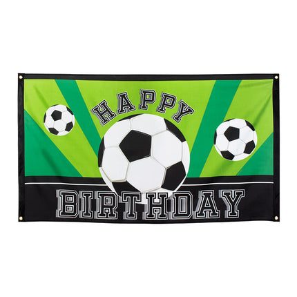 Voetbal Vlag Happy Birthday 1,5m