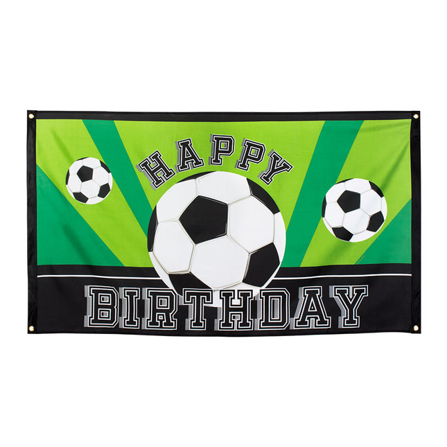 Voetbal Vlag Happy Birthday 1,5m