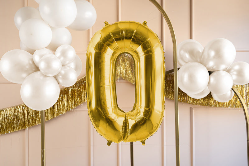 Foil Balloon Number ''0'', 72cm, light gold